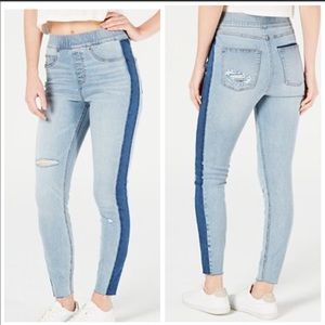 Spanx Side Stripe Ripped Skinny Jeans Size L